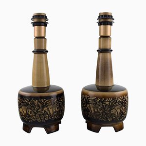 Stoneware Table Lamps by Nils Thorsson for Royal Copenhagen, Set of 2