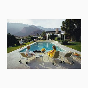 Poolside Gossip C Print Framed in White Wood by Slim Aarons