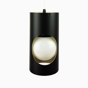 Schwarze Vintage Metall Deckenlampe, 1960er