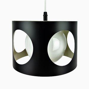 Grande Lampe à Suspension Vintage Noire, 1960s