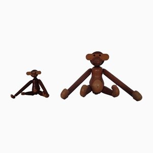 Affen in Teak von Kay Bojesen, 1950er, 2er Set