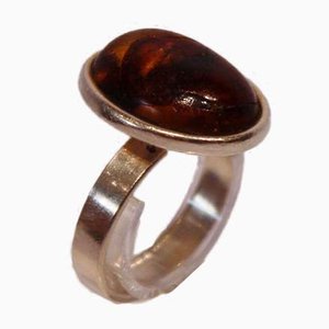 Ring with Amber and 925 Sterling Silver