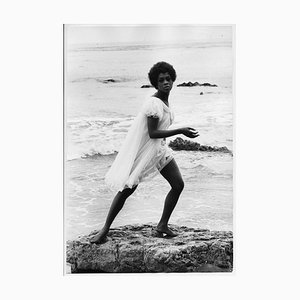 Lola Falana Posing on the Beach Photographed by Frank Dandridge, 1969