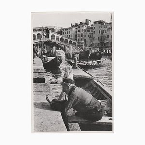 Venedig Canal Grande mit der Rialtobrücke, 1955