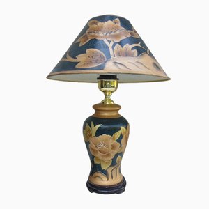 Lámpara de mesa vintage grande de cerámica