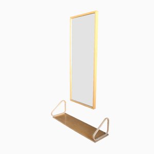 Specchio e consolle Mid-Century in faggio di Alvar Aalto per Artek, set di 2