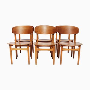 Sedie da pranzo nr. 122 in teak di Børge Mogensen, anni '60, set di 6