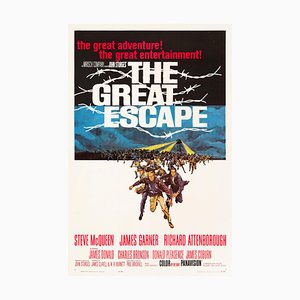 Póster de película de The Great Escape original vintage de EE. UU., 1963