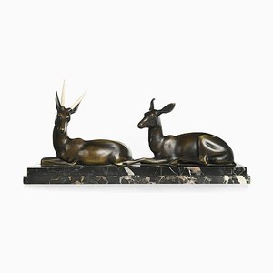 Bronze Antilope Skulptur von Georges-Henri Laurent