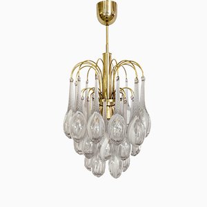 Lampadario vintage in vetro di Murano di Mazzega, anni '70