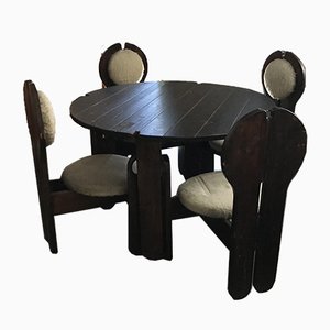 Mesa y sillas de comedor vintage de Szeleczky, años 60. Juego de 5
