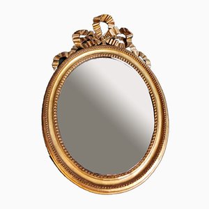 Französischer Louis XVI Holzrahmen und Vergoldeter Blattgold Spiegel