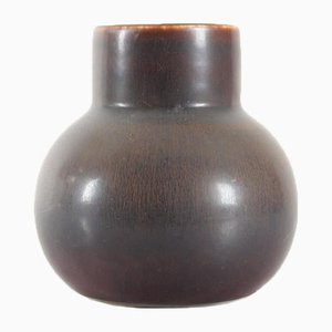 Kleine braune CEA Vase aus Hasenfell Glasur von Carl-Harry Stalhane für Rörstrand, 1950er
