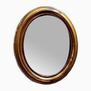 Specchio ovale vittoriano in ottone
