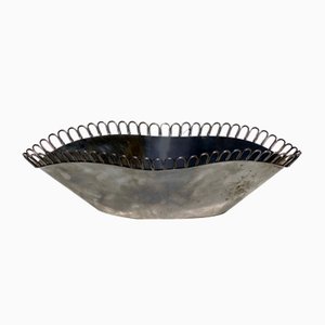 Italian Silvered Metal Bowl by Arrigo Finzi for Metargent, 1930s