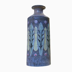 Vase en Céramique avec Feuilles Émaillées par BJ for Green, Danemark, 1960s