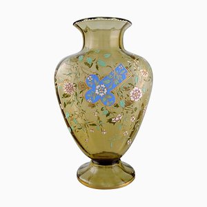 Large Antique Vase in Smoke Colored Art Glass by Emile Gallé, France, 1890s