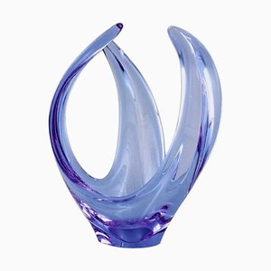 Scandinavian Vase or Bowl in Light Blue Mouth Blown Art Glass, 1960s