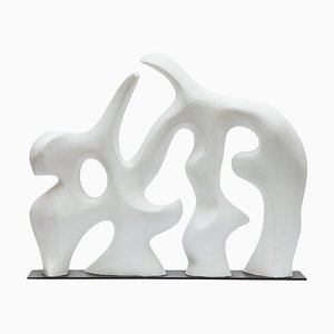 Mid-Century Abstract White Sculpture, 1980s