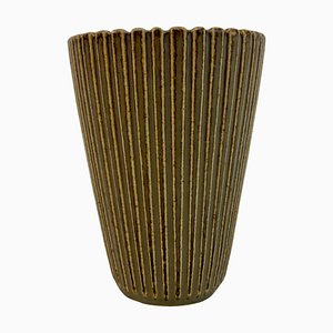 Danish Stoneware Vase by Arne Bang, 1940s