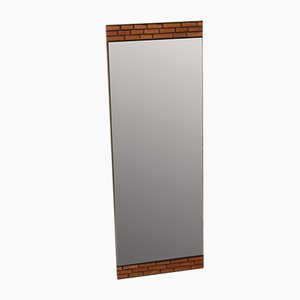 Elongated Wall Mirror with Black Motif