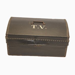 French Leather Suitcase with Wooden Inside