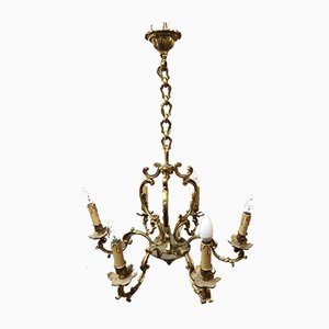 Louis XV Style Bronze Chandelier, 1950s