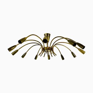 Large Mid-Century Brass 12-Arm Chandelier from Kalmar, 1950s