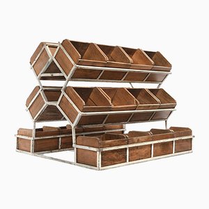 Iron Structure with 24 Wooden Bins