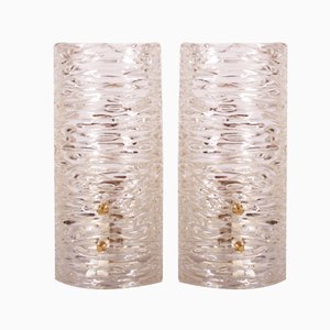Textured Glass Wall Sconces by J. T. Kalmar, Set of 2