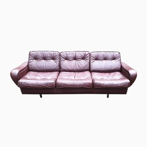 Danish Buffalo Leather 3-Seater Sofa, 1960s