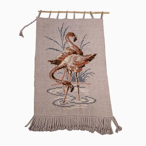 Mid-Century Flamingos and Sea Tapestry