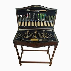 Tisch & Besteck Set aus Eichenholz von Harrison Fisher & Company, 19. Jh