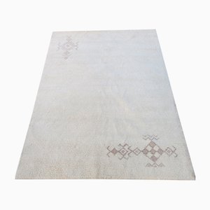 Vintage Moroccan Wool Hand-Knotted Beni Ourain Carpet