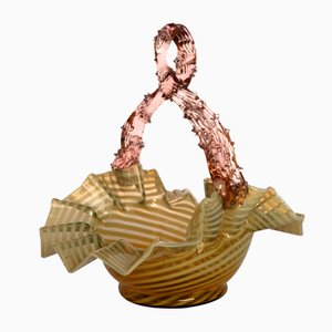 Ciotola Jugendstil Art Nouveau in vetro di Murano, inizio XX secolo