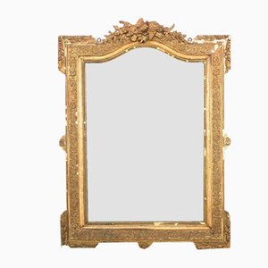 Antiker Französischer Napoleon III Spiegel mit Vergoldetem Rahmen
