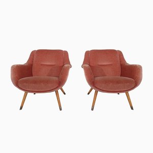 Mid-Century French Organic Mohair Lounge Chairs, 1960s, Set of 2