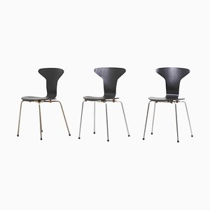 Sillas de comedor Mosquito Munkegård de Arne Jacobsen para Fritz Hansen, Denmark, años 50. Juego de 3