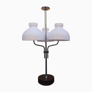 Chrome and Opaline Glass Model LTA3B 3-Light Table Lamp by Ignazio Gardella for Azucena, 2000s
