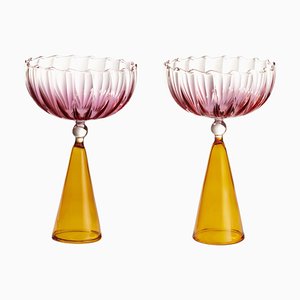 Calypso Champagne Set by Serena Confalonieri, Set of 2