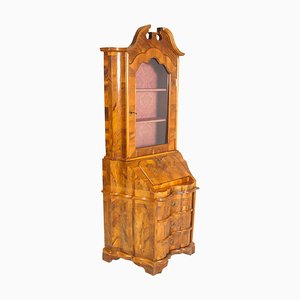 19th Century Italian Burl Walnut Secretaire from Bovolone