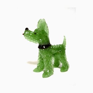 Art Deco Pulegoso Terrier Skulptur aus Muranoglas, 1920er