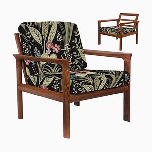 Upholstered Embroidered Sculptural Easy Chairs by Sven Ellekaer, 1960s, Set of 2