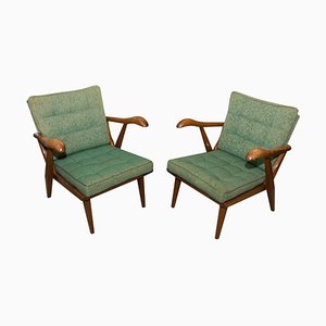 Mid-Century Oak Armchairs, Czechoslovakia, 1950s, Set of 2