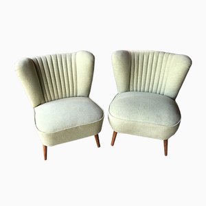 Hungarian Wasabi Color Club Chairs, 1950s, Set of 2