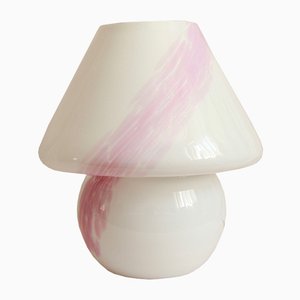 Vintage Pink Murano Glass Dafne Mushroom Table Lamp from Murano Vetri, 1970s