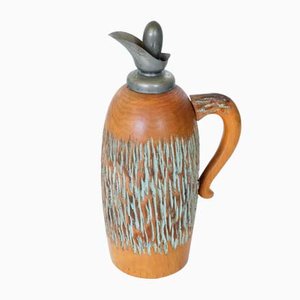 Italian Carved Wood Thermos by Aldo Tura for Macabo, 1950s