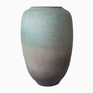 XXL Türkis-Graue Bodenvase von Bontjes van Beek, 1940er