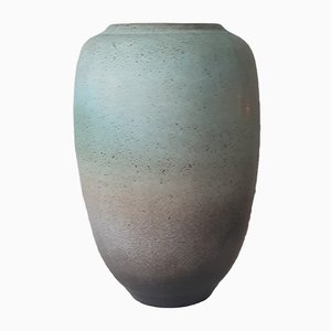 XXL Turquoise-Grey Coloured Floor Vase by Bontjes van Beek, 1940s