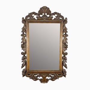 Baroque Style Carved Wooden Wall Mirror, 1930s